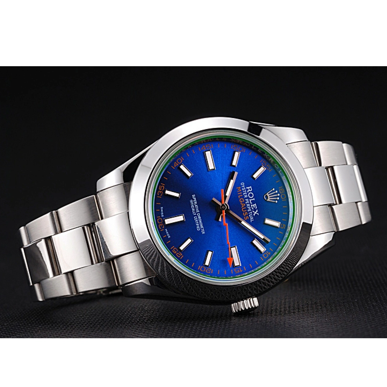 Rolex aaa copy And Milgauss Rolex Steel Stainless Dial Bezel Case Blue 622838 0708